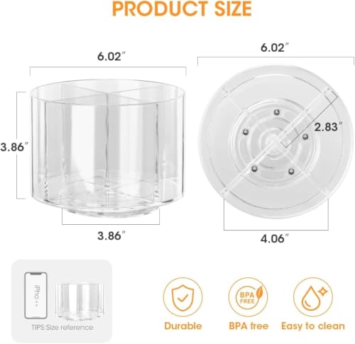 AIEVE Lazy Susan Drink Packet Organizer with 4 Compartments