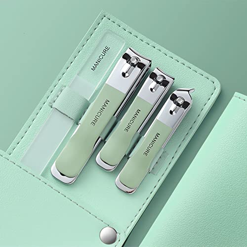 NEMIBAD 4-Piece Green Stainless Steel Manicure Set with Nail Clippers & Tools