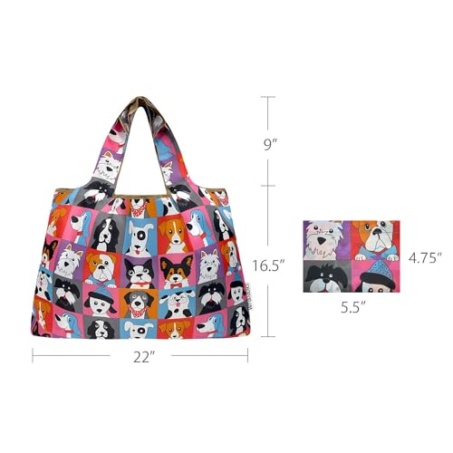 Large Foldable Nylon Reusable Grocery Tote Bags - Eco-Friendly