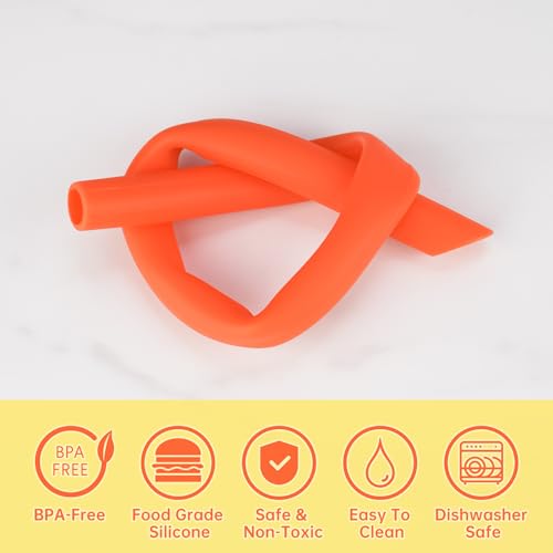 NiHome 6-Pack Reusable Wide Silicone Straws for Smoothies
