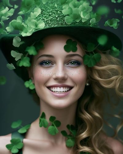 Simpilos Green Face Glitter Patches - Waterproof Body Makeup Freckles for St. Patrick's Day (8 Sheets)