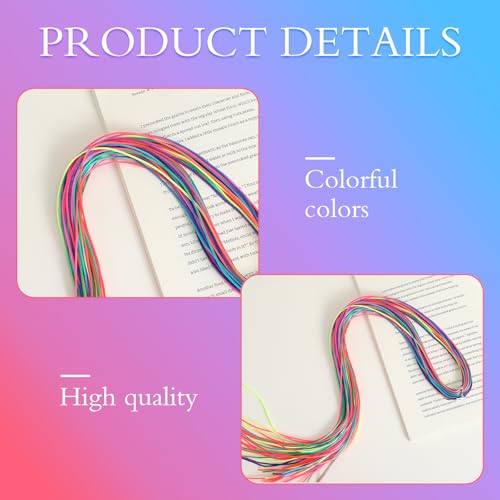 48 Pcs Colorful Hair Strings for Braids - Rainbow Hair Wraps