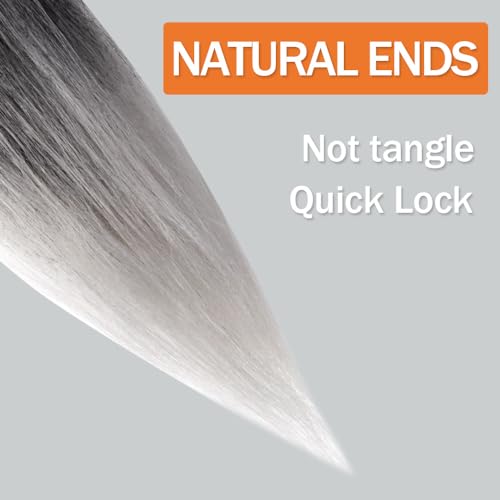 Osuntress Pre-Stretched Braiding Hair 18 Inch TGrey (6 Pack) Short Fake Braid