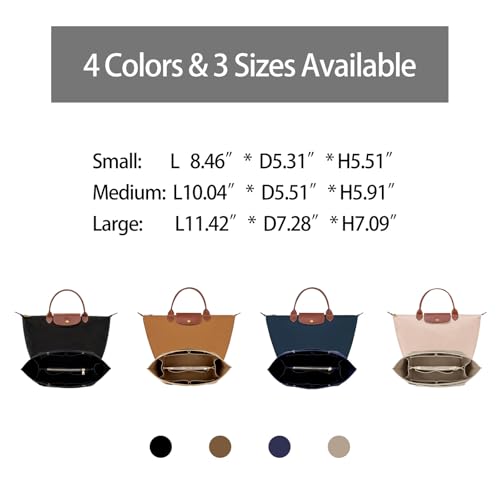 ZTUJO Purse Organizer Insert for Longchamp Le Pliage - Medium Beige
