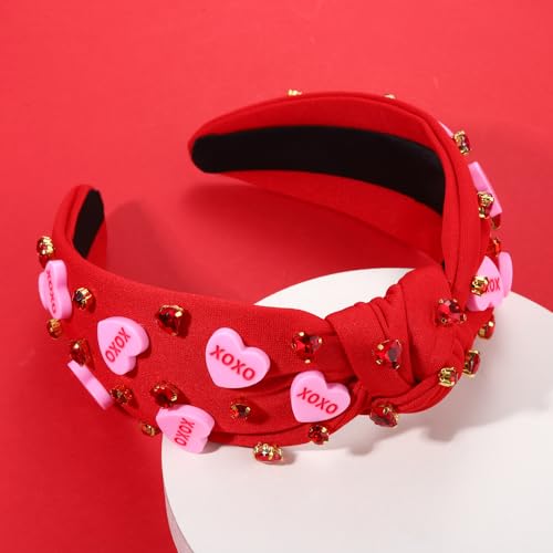 Heart Headband 5 - Valentine's Day Jeweled Beaded Headband for Women