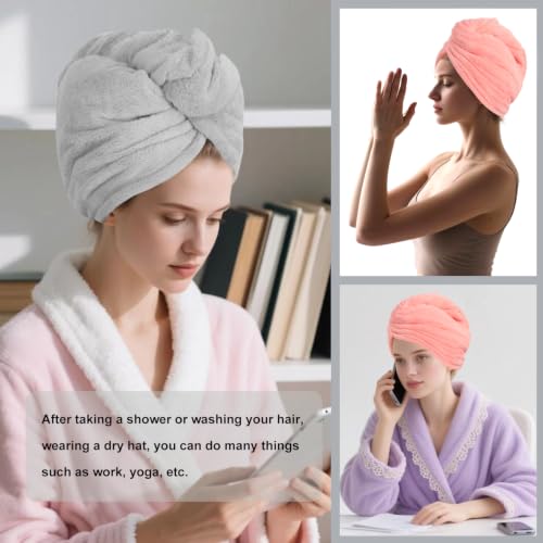 Microfiber Hair Drying Towel Wrap - Super Absorbent & Soft