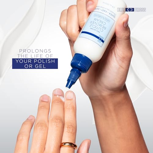 Blue Cross Cuticle Remover Cream - Moisturizing Nail Softener, 4oz