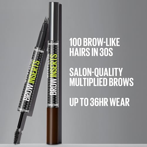 Maybelline Brow Inserts Eyebrow Pen and Gel - Dual-Ended, Water-Resistant, Blonde