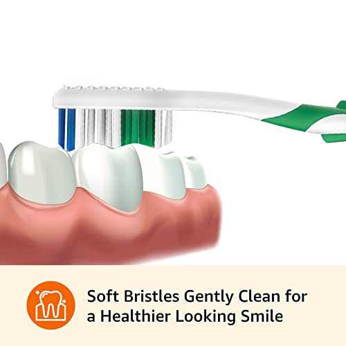 Amazon Basics Soft Toothbrushes - Pack of 20 in Assorted Colors