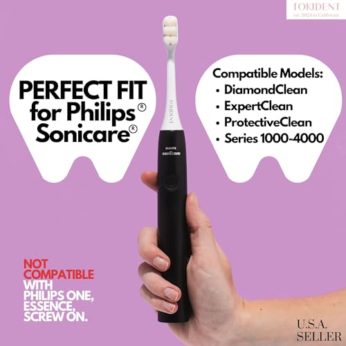 TOKIDENT Pearly Whites 4 Pack Ultra Soft Nano Brush Heads for Philips Sonicare - Sensitive Teeth & Gums