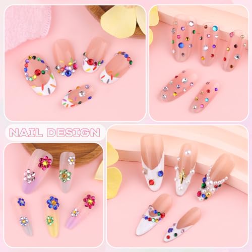 Mini Colorful Glass Nail Rhinestones - 4200Pcs Small Gems for Nails & Crafts - BELLEBOOST