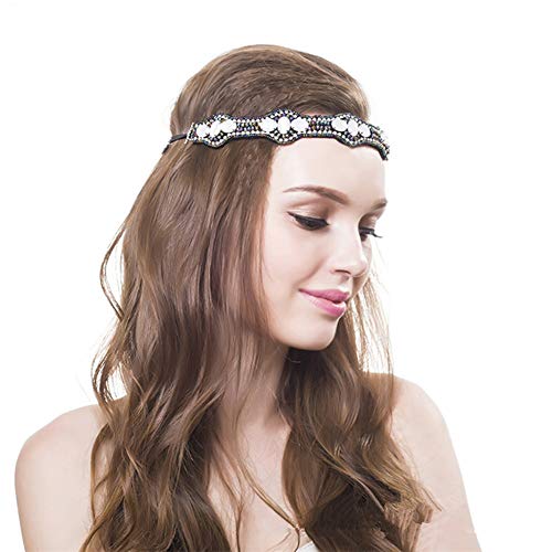 inSowni 7 Pack Handmade Rhinestone Beaded Headbands for Women