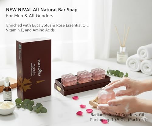 Eucalyptus & Rose Essential Oil Bar Soap - 3 Pack (19.5 Oz)