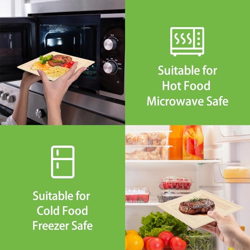 Eco-Friendly 6-Inch Disposable Paper Plates - 60 Pack, Biodegradable & Waterproof