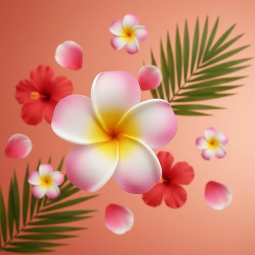 4 Pcs Hawaiian Plumeria Foam Hair Clips - White & Pink Flowers