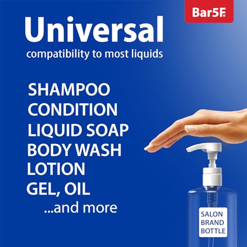 Shampoo/Conditioner Pump for Bottle, 1 L/33.8 oz., 2 Piece White, Replacement Dispenser Pump for Shampoo, Conditioner, Lotion and Soap