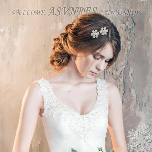 ASVNRES 5-Pack Snowflake Hair Clips for Christmas Hair Accessories, Elegant Rhinestone Ice Snow Princess Hair Pins