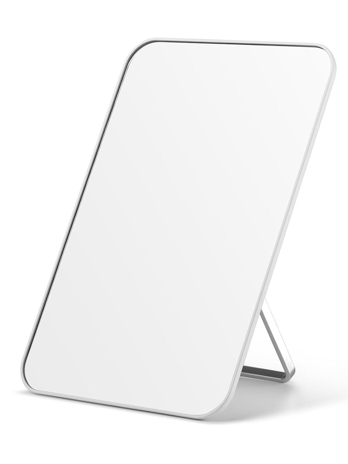 Desk Makeup Mirror - OMIRO 8 x 5 Inches Foldable Table Mirror with Hanging Hole | Pink for Travel and Shaving