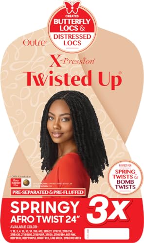 Outre X-Pression 24" Springy Afro Twist Crochet Braids - 1B