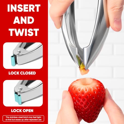 YYP Stainless Steel Strawberry Huller with Ergonomic Handle