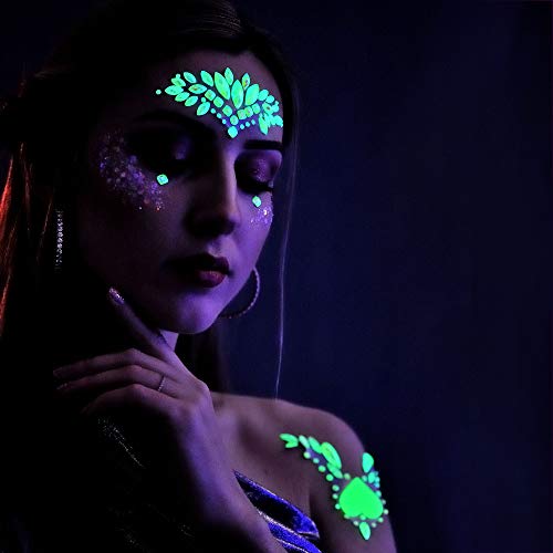 8 Sets Luminous Face Gems for Rave & Halloween Makeup
