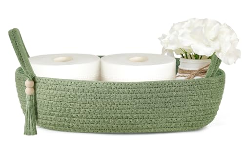 Mkono Boho Toilet Paper Basket - Decorative Cotton Organizer 13"L
