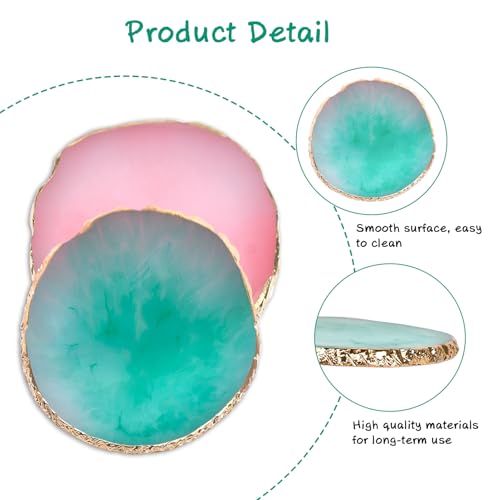 Ningrou Resin Nail Art Palettes - 2 Pcs Pink & Green Mixing Trays