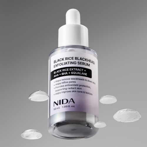 NIDA Black Rice Exfoliating Serum - Daily Face Scrub for All Skin Types, 50ml