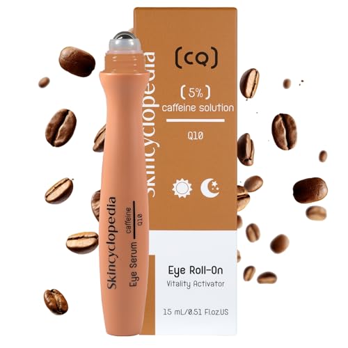 Under Eye Roll-On Serum with Caffeine & Q10 for Dark Circles & Puffiness - Cooling, Hydrating, Anti-Aging