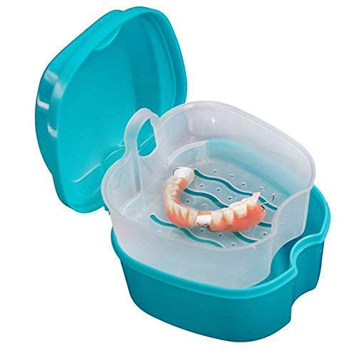 Portable Denture Case with Strainer - Travel-Friendly Storage Box