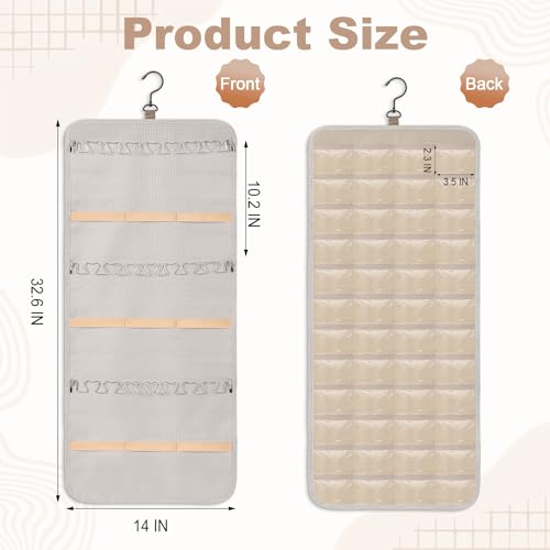 Dynoro Double-Sided Jewelry Organizer Roll - 48 Pockets & 21 Hooks