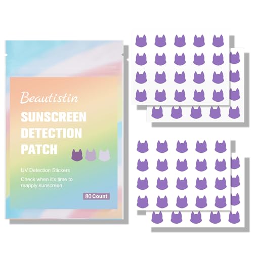 Cat-Shaped UV Detection Stickers for Sunscreen - 80 Count