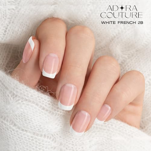 White French 2B Semi-Cured Gel Nail Strips Kit with 30 Pieces