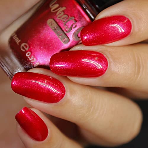 Whats Up Nails Cherry-bration Nail Polish - Metallic Red 0.37 fl oz, 21 Free, Cruelty Free, Vegan