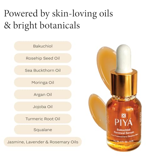 PIYA Bakuchiol Renewal Face Serum - Natural Retinol Alternative for Sensitive Skin