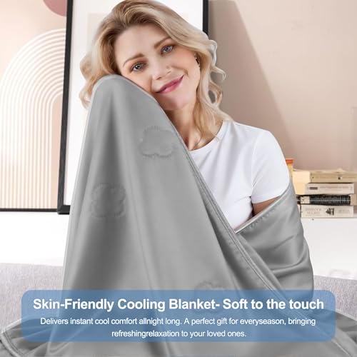 Cooling Throw Blanket for Hot Sleepers - Lightweight & Breathable 50"x70"