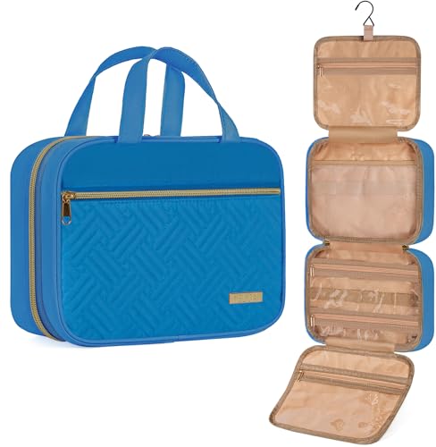 WELIDAY Medium Blue Hanging Toiletry Bag - Water Resistant Travel Organizer