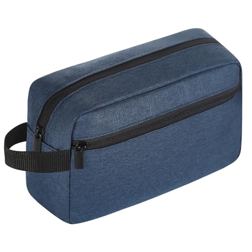 Icramsy Navy Blue Travel Toiletry Bag Hanging Cosmetic Organizer for Women & Men