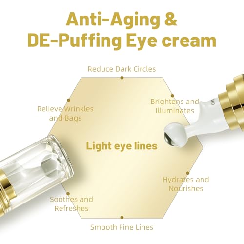 Caffeine Eye Cream with 360° Roller for Dark Circles & Puffiness