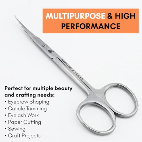Stellar Shears Cuticle Scissors SS-CSS-07 - Precision Stainless Steel Blades for Nail & Eyebrow Trimming