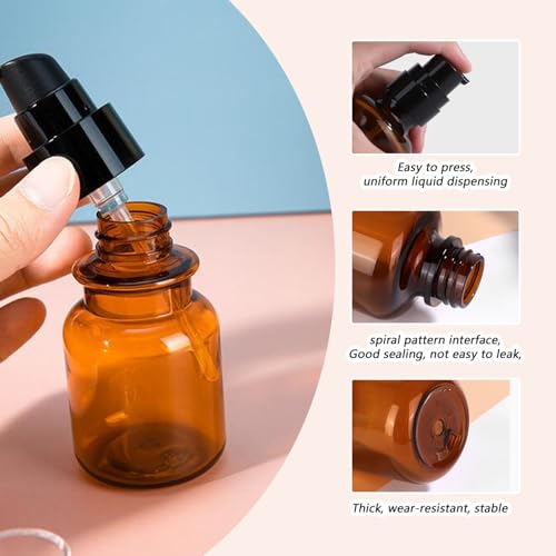 2-Pack 120ml Amber Plastic Lotion Bottles with Pump Travel Refill Containers
