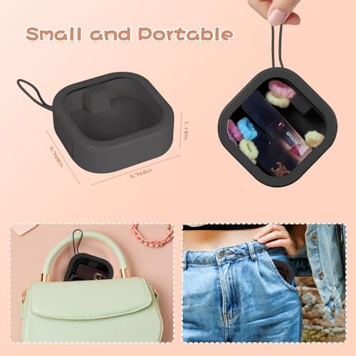 Chfory 2pcs Small Portable Hair Tie Organizer Wall Mount or Stackable Black