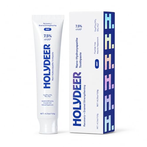 Holydeer Nano-Hydroxyapatite Toothpaste 4.23 oz 2PK - Mint, Fluoride-Free, Sensitive Whitening