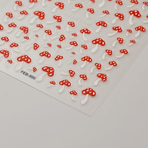 FRUZJAY Style 9 5D Mushroom Nail Stickers Decals Self-Adhesive Manicure