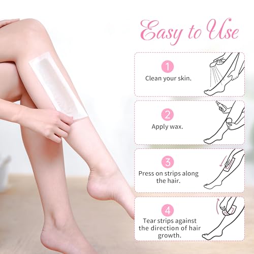 Beauty7 Wax & Sugar Paste Hair Removal Strips - Tear-Resistant 2.7x8 Inches, Suitable for Whole Body