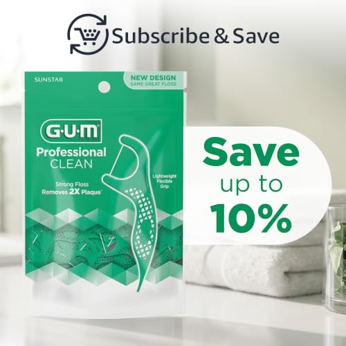 GUM Professional Clean Floss Picks, Mint Flavor, 300 Count