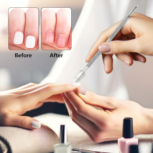 Professional Dual-Sided Cuticle Pusher Set - Stainless Steel Nail Care Tools