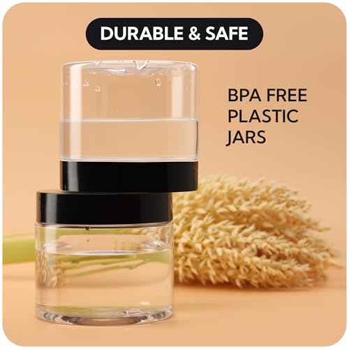 6 OZ Plastic Jars with Lids - 18 Pack Leak Proof Travel Containers