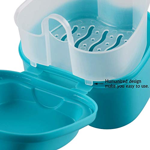 Portable Denture Case with Strainer - Travel-Friendly Storage Box