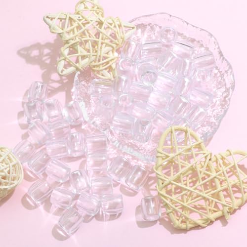 50PCS Clear Acrylic Hair Beads for Braids & Dreadlocks